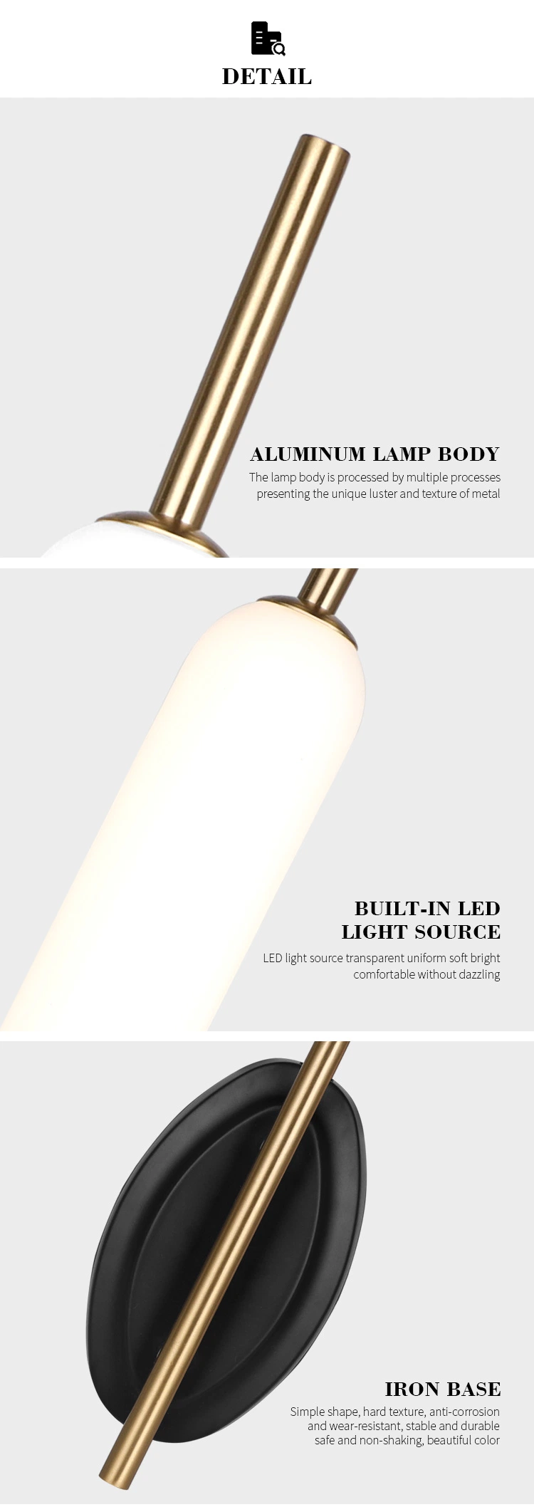 Glass LED Lighting Home Customized Lamp Wholesale Beside Wall Light