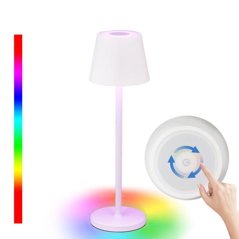 Aluminum Cordless Table Lamp Touch Control LED Decorative Light with RGB Color Changing