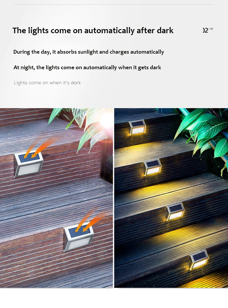 Hot Selling Modern Design LED Solar Garden Light Outdoor Rechargeable Garden Lights Waterproof for Stairs/Steps