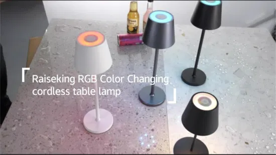 Aluminum Cordless Table Lamp Touch Control LED Decorative Light with RGB Color Changing